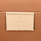 GG Supreme Monogram Berry Textured Dollar Calfskin Small Padlock Tote Beige Ebony Light Copper Mystic White