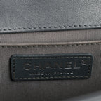 Calfskin Chevron Quilted New Medium Boy Flap Dark Navy Blue