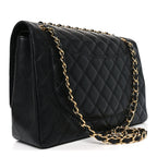 Caviar Quilted Maxi Double Flap Black