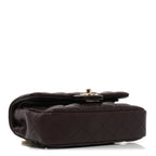 Lambskin Quilted Mini Double Flap With Hook Dark Brown