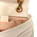 Calfskin Matelasse Mini GG Marmont Shoulder Bag White