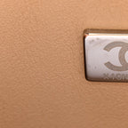 Caviar Quilted Small Double Flap Beige