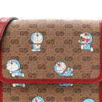 X DORAEMON Mini Vintage GG Supreme Monogram Mini Crossbody Bag Beige Cherry Red