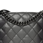Goatskin Ombre Faded Quilted Large Boy Flap Grey