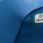 Iridescent Caviar Quilted Jumbo Double Flap Blue