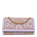 Monogram Jumbo GG Textured Dollar Calfskin Ophidia Continental Wallet On Chain Beige Lapis