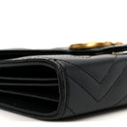 Calfskin Matelasse GG Marmont Chain Wallet Black