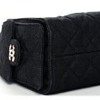 Denim Quilted Mini Chanel 25 Handbag Dark Blue
