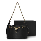 Washed Denim Quilted Mini Chanel 25 Handbag Black