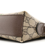 GG Supreme Monogram Textured Dollar Calfskin Web Small Ophidia Dome Shoulder Bag Beige Ebony New Acero