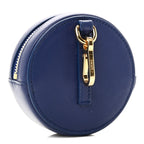Calfskin Inflated Anagram Cookie Zip Coin Case Blue