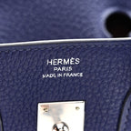 Togo Swift Officier Birkin 25 Bleu Encre Bordeaux