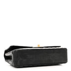 Lambskin Chevron Quilted Medium Double Flap Black