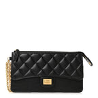 Aged Calfskin Quilted 2.55 Reissue Pouch With Chain Handle Black