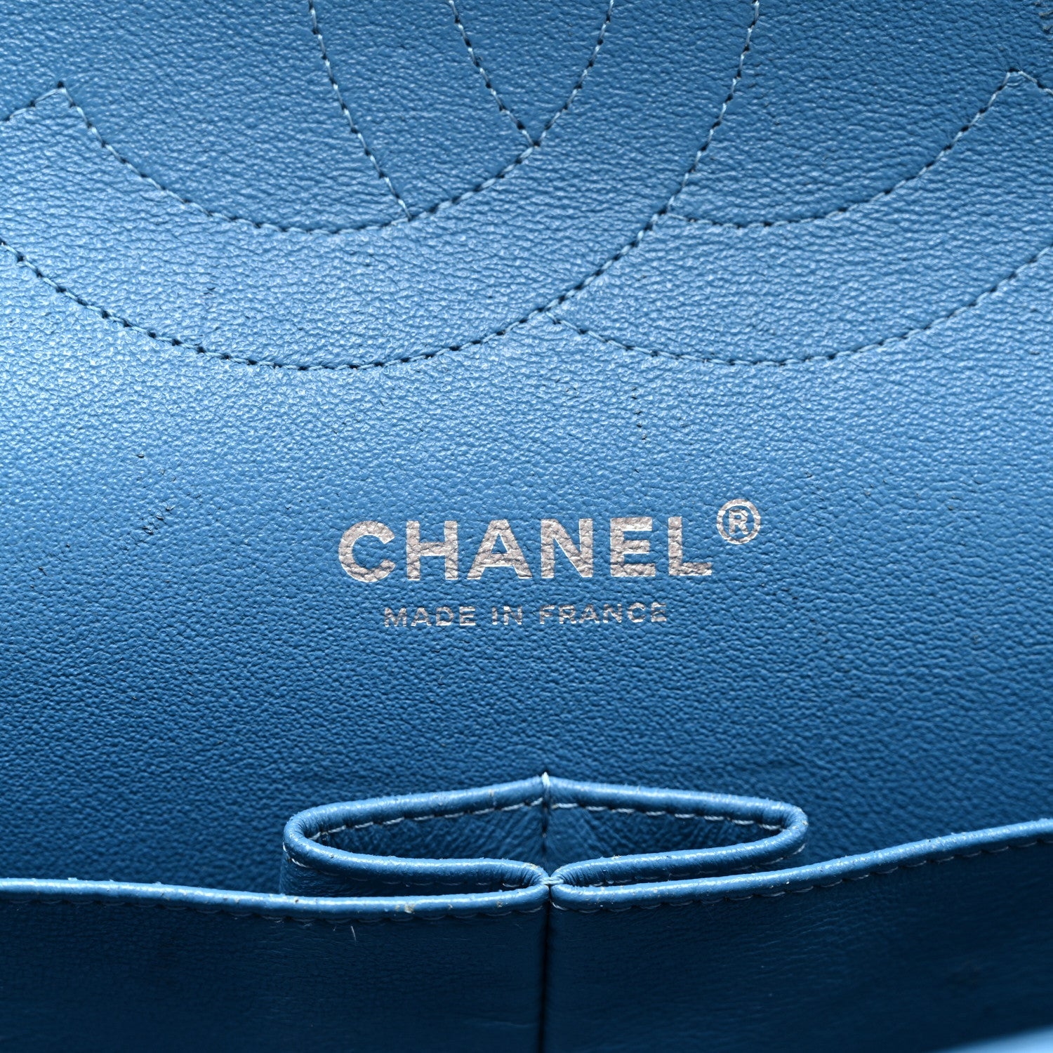 Iridescent Caviar Quilted Jumbo Double Flap Blue