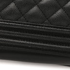 Caviar Quilted Small Boy Flap Black