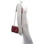 Calfskin Matelasse Small GG Marmont Shoulder Bag Ancora Red
