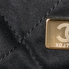 Shiny Calfskin Quilted Small Chanel 22 Black