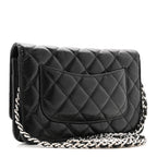 Caviar Quilted Wallet on Chain WOC Black