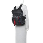 Soft GG Supreme Monogram Calfskin Web Double Buckle Backpack Black