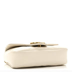 Calfskin Matelasse Super Mini GG Marmont Shoulder Bag White