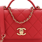 Caviar Quilted Small Business Affinity Flap Red