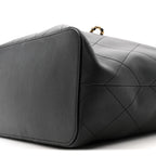 Calfskin Quilted Large Shopping Bag Black