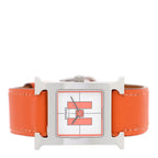 Stainless Steel Swift 21mm Heure H Hour Quartz Watch Orange