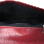 Nubuck Chesterfield Quilted Large Celtic Boy Flap Red
