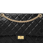 Aged Calfskin Quilted 2.55 Reissue 226 Flap Black