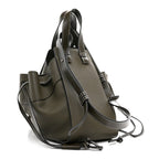 Soft Grained Calfskin Compact Hammock Shoulder Bag Khaki Green