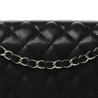 Caviar Quilted Jumbo Double Flap Black
