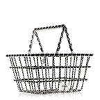 Brass Calfskin Large Grocery By Chanel Shopping Basket Silver
