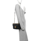 Calfskin Matelasse Small GG Marmont Shoulder Bag Black