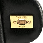 Lambskin Quilted Maxi Double Flap Black