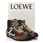 Nylon Suede Flow Runner 2.0 High Top Sneakers 37 Brown Yellow Blue
