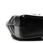Aged Calfskin Chevron Quilted Small Gabrielle Backpack Black