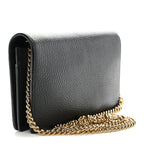 Calfskin Mini GG Marmont Chain Wallet Black