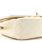 Caviar Quilted Medium Double Flap White