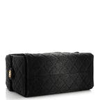 Washed Denim Quilted Small Chanel 25 Handbag Black