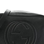 Pebbled Calfskin Small Soho Disco Bag Black
