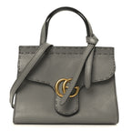 Cellarius Calfskin Mini GG Marmont Top Handle Bag Deep Grey