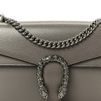 Pebbled Calfskin Small Dionysus Shoulder Bag Dusty Grey