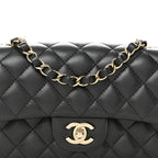 Lambskin Quilted Mini Rectangular Flap Black