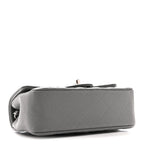 Caviar Quilted Mini Rectangular Flap Grey