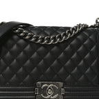 Caviar Quilted Medium Boy Flap Black