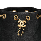 Washed Denim Quilted Mini Chanel 25 Handbag Black