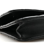 Lambskin Quilted Pearl Crown Wallet On Chain WOC Black