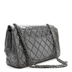 Metallic Aged Calfskin Quilted 2.55 Reissue 226 Flap Dark Silver