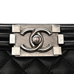 Caviar Quilted Medium Boy Flap Black